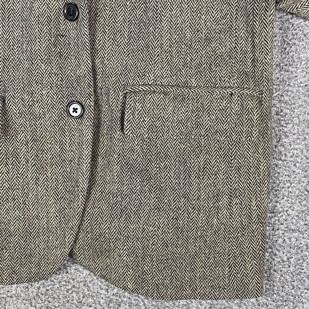 Vintage Gap Mens Sport‎ Coat S Brown Wool Herringbone Tweed Blazer Casual 40R - Picture 4 of 13
